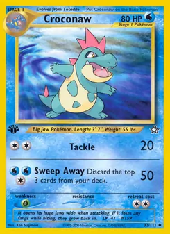 Croconaw card from Neo Genesis, number 32/111