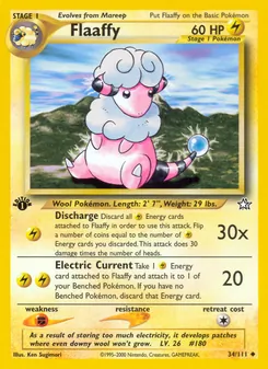 Flaaffy card from Neo Genesis, number 34/111