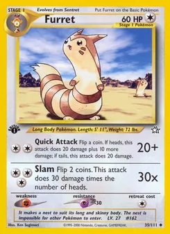 Furret card from Neo Genesis, number 35/111