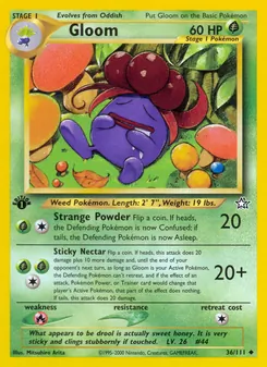 Gloom card from Neo Genesis, number 36/111