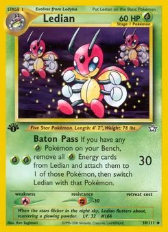 Ledian card from Neo Genesis, number 39/111
