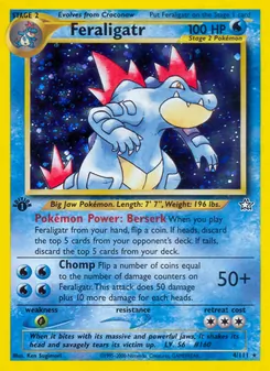 Feraligatr card from Neo Genesis, number 4/111