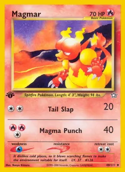 Magmar card from Neo Genesis, number 40/111