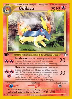 Quilava card from Neo Genesis, number 47/111
