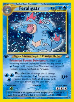 Feraligatr card from Neo Genesis, number 5/111