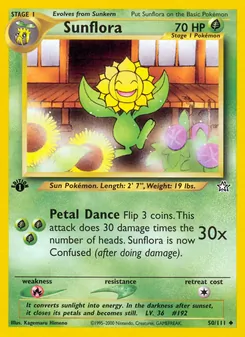 Sunflora card from Neo Genesis, number 50/111