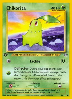 Chikorita card from Neo Genesis, number 53/111