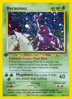 Heracross card from Neo Genesis, number 6/111