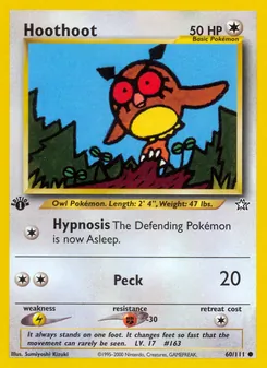 Hoothoot card from Neo Genesis, number 60/111