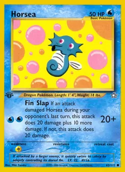 Horsea card from Neo Genesis, number 62/111