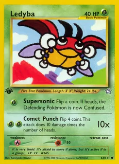 Ledyba card from Neo Genesis, number 63/111