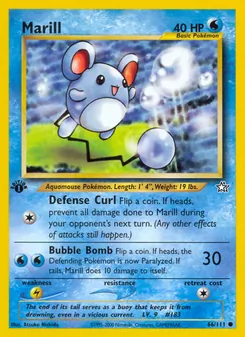 Marill card from Neo Genesis, number 66/111