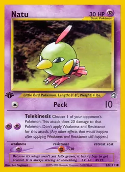 Natu card from Neo Genesis, number 67/111