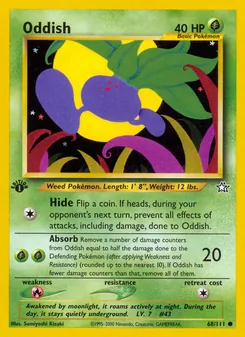 Oddish card from Neo Genesis, number 68/111