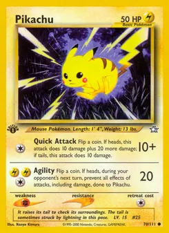 Pikachu card from Neo Genesis, number 70/111