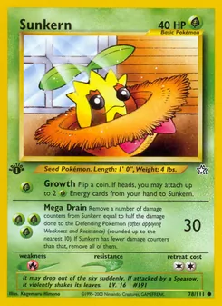 Sunkern card from Neo Genesis, number 78/111