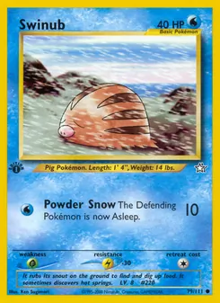Swinub card from Neo Genesis, number 79/111