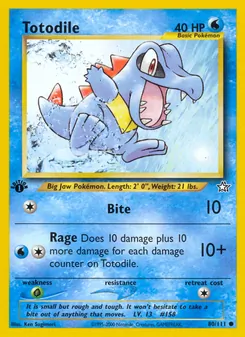 Totodile card from Neo Genesis, number 80/111