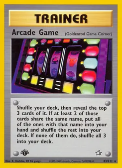 Arcade Game card from Neo Genesis, number 83/111