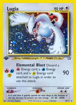 Lugia card from Neo Genesis, number 9/111