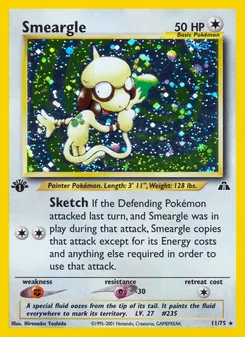 Smeargle card from Neo Discovery, number 11/75