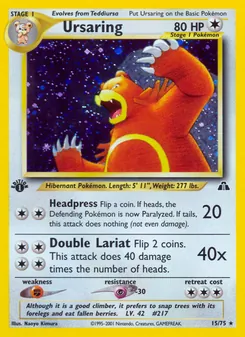 Ursaring card from Neo Discovery, number 15/75