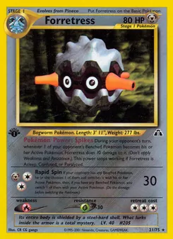 Forretress card from Neo Discovery, number 21/75