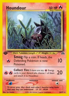 Houndour card from Neo Discovery, number 24/75