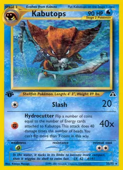 Kabutops card from Neo Discovery, number 25/75