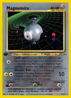Magnemite card from Neo Discovery, number 26/75