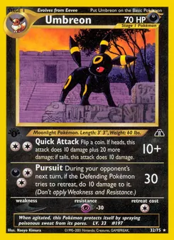 Umbreon card from Neo Discovery, number 32/75