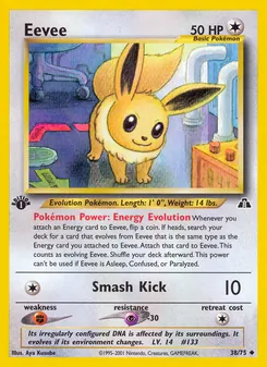 Eevee card from Neo Discovery, number 38/75