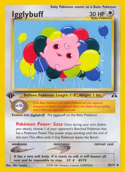 Igglybuff card from Neo Discovery, number 40/75