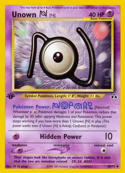 Unown [N] card from Neo Discovery, number 50/75