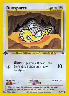 Dunsparce card from Neo Discovery, number 54/75