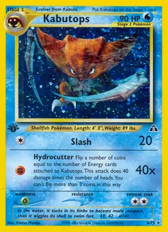 Kabutops card from Neo Discovery, number 6/75