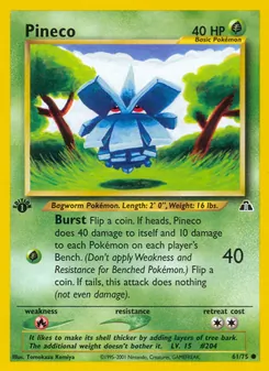 Pineco card from Neo Discovery, number 61/75