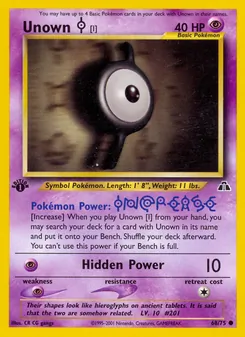 Unown [I] card from Neo Discovery, number 68/75