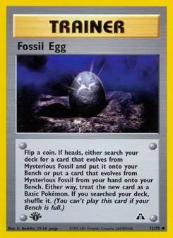 Fossil Egg card from Neo Discovery, number 72/75