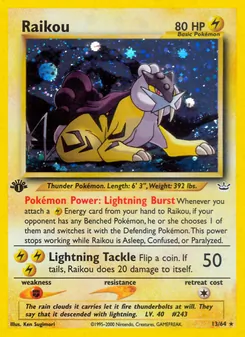Raikou card from Neo Revelation, number 13/64