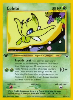 Celebi card from Neo Revelation, number 16/64