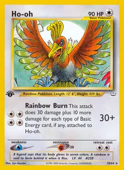 Ho-oh card from Neo Revelation, number 18/64