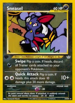 Sneasel card from Neo Revelation, number 24/64