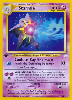 Starmie card from Neo Revelation, number 25/64