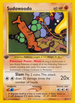 Sudowoodo card from Neo Revelation, number 26/64