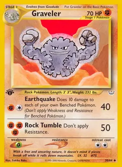 Graveler card from Neo Revelation, number 30/64