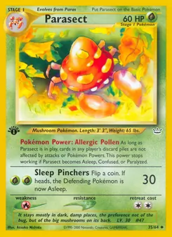 Parasect card from Neo Revelation, number 35/64