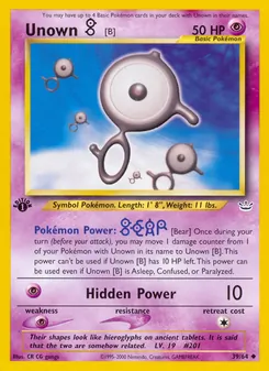 Unown [B] card from Neo Revelation, number 39/64