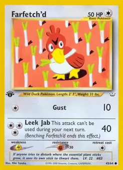 Farfetch'd card from Neo Revelation, number 43/64