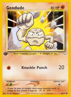 Geodude card from Neo Revelation, number 44/64